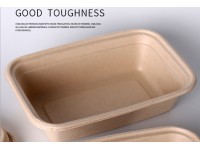單雙格稈漿餐盒 環保紙漿餐盒 美式長方形1000ml雙格 1250ml 單格餐盒  可降解秸稈紙漿
