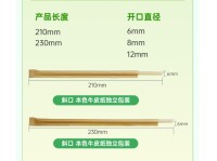 Biodegradable and Eco-Friendly Sugarcane Pulp Straws Individually Wrapped PLA-Free