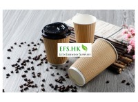 雙層加厚豎瓦楞紙杯 防燙隔熱咖啡奶茶熱飲杯