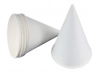 環保3.7oz錐形紙杯白色 一次性紙杯子尖杯卷邊圓錐形紙水杯
