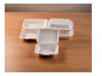 替代發泡膠餐具 環保可降解連體外賣餐紙漿餐盒
